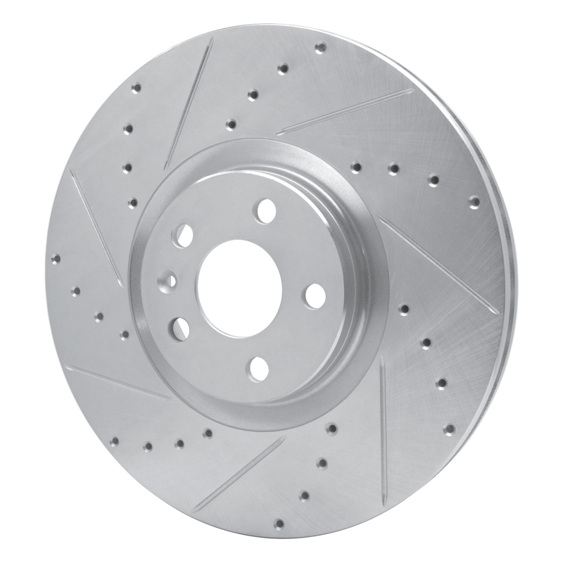 Picture of R1 16-26 Polestar Polestar 2 Front Left Drilled & Slotted Silver Brake Rotor