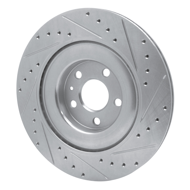 Picture of R1 16-26 Polestar Polestar 2 Rear Left Drilled & Slotted Silver Brake Rotor