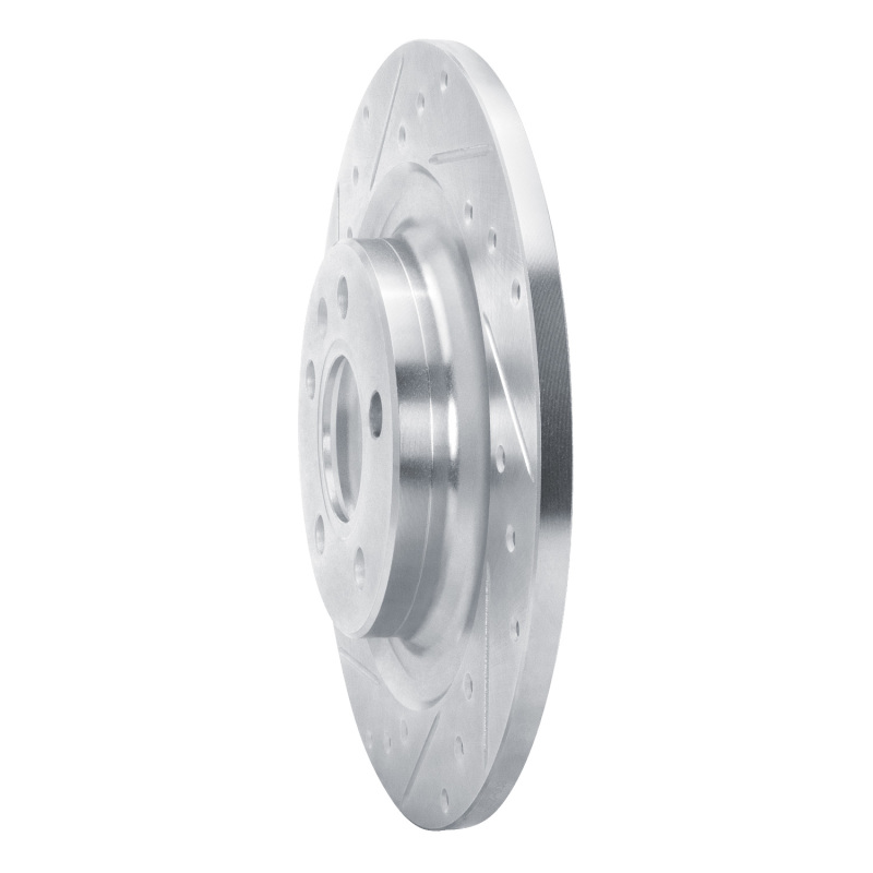 Picture of R1 19-25 Volvo XC40 Rear Left Drilled & Slotted Silver Brake Rotor