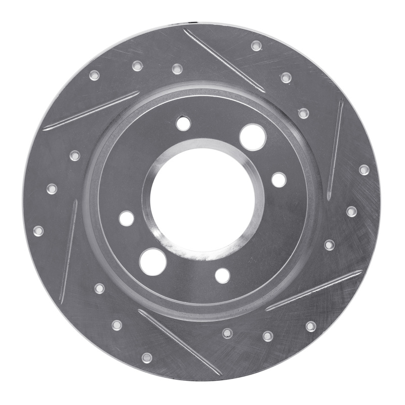 Picture of R1 71-89 Peugeot 504 Rear Right Drilled & Slotted Silver Brake Rotor