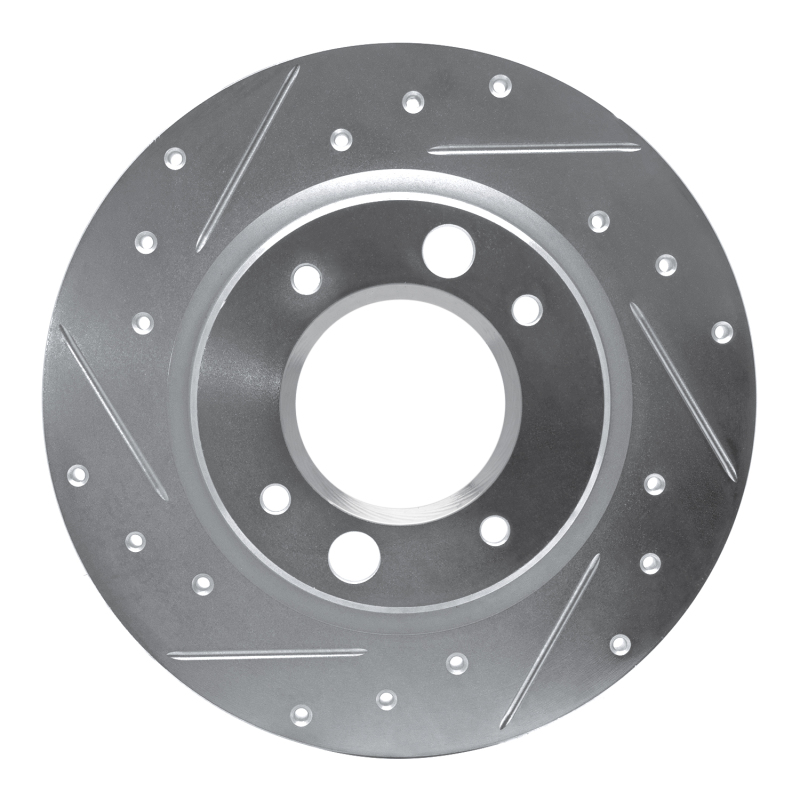 Picture of R1 71-89 Peugeot 505 Rear Left Drilled & Slotted Silver Brake Rotor