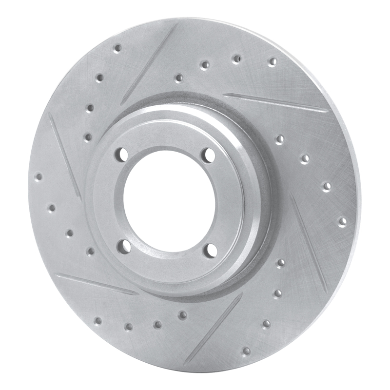Picture of R1 69-89 Peugeot 504 Front Left Drilled & Slotted Silver Brake Rotor