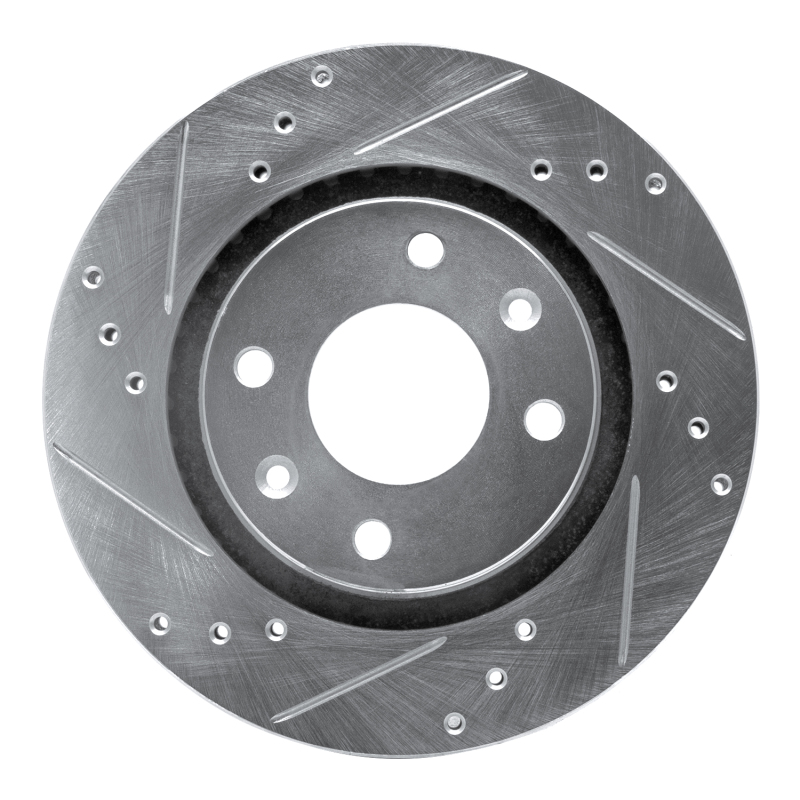 Picture of R1 89-91 Peugeot 405 Front Left Drilled & Slotted Silver Brake Rotor