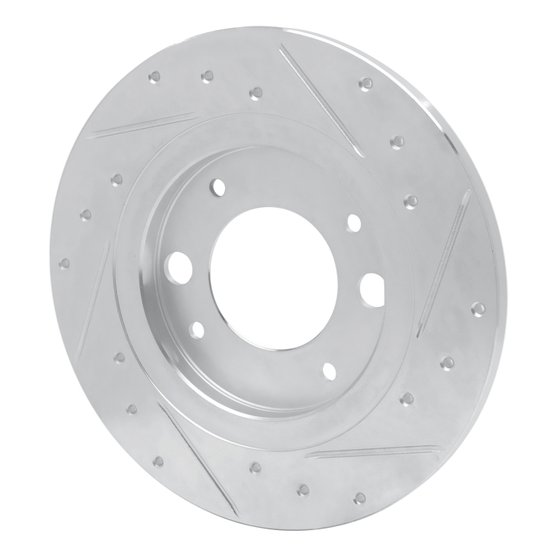 Picture of R1 71-89 Peugeot 505 Rear Left Drilled & Slotted Silver Brake Rotor
