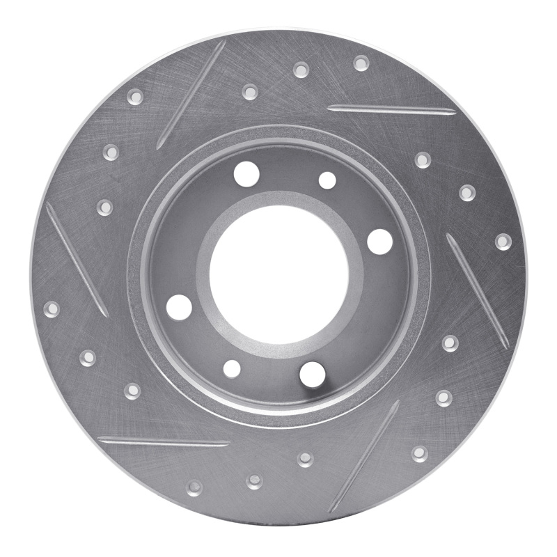 Picture of R1 89-91 Peugeot 405 Rear Right Drilled & Slotted Silver Brake Rotor