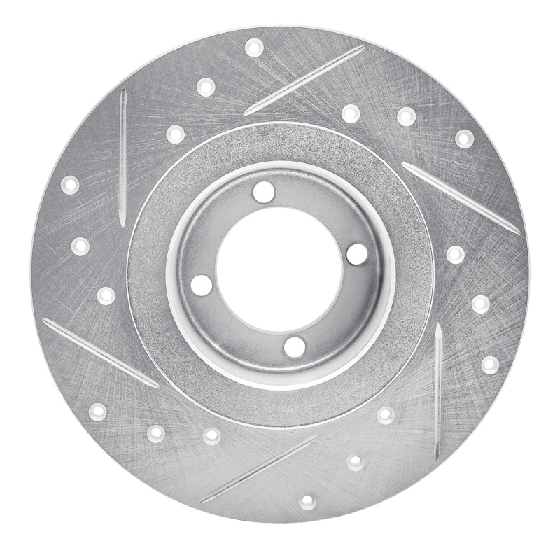 Picture of R1 67-76 BMW 1600 Front Right Drilled & Slotted Silver Brake Rotor