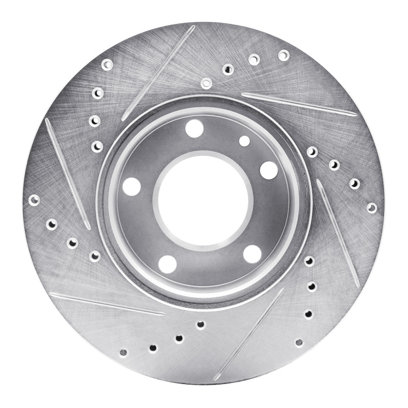 Picture of R1 82-86 BMW 735I Front Right Drilled & Slotted Silver Brake Rotor