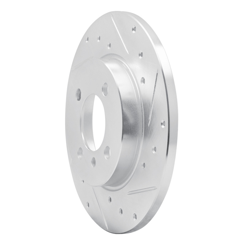 Picture of R1 84-85 BMW 318I Front Right Drilled & Slotted Silver Brake Rotor