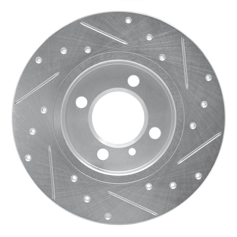 Picture of R1 84-85 BMW 318I Front Left Drilled & Slotted Silver Brake Rotor