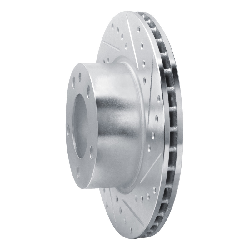Picture of R1 82-88 BMW 528E Front Right Drilled & Slotted Silver Brake Rotor