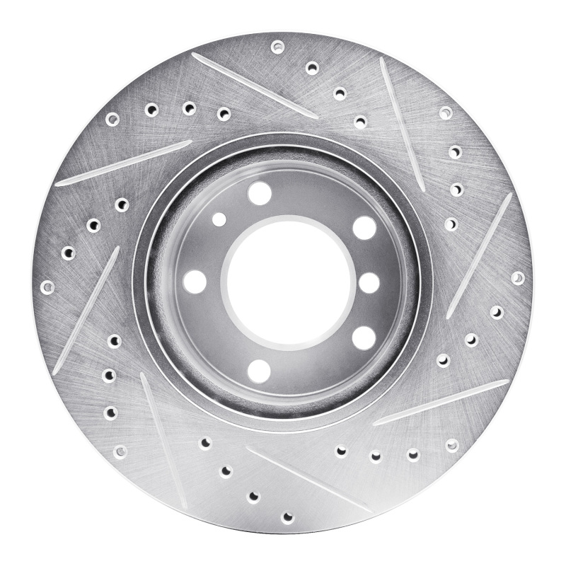 Picture of R1 87-95 BMW 735IL Front Left Drilled & Slotted Silver Brake Rotor