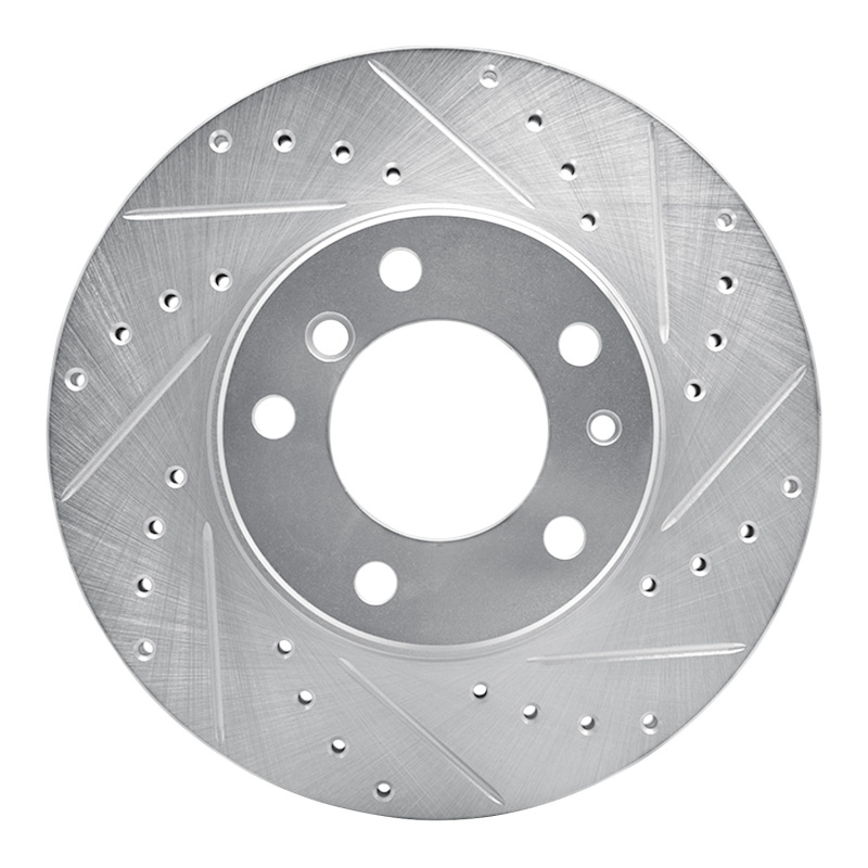 Picture of R1 89-95 BMW 530I Front Right Drilled & Slotted Silver Brake Rotor