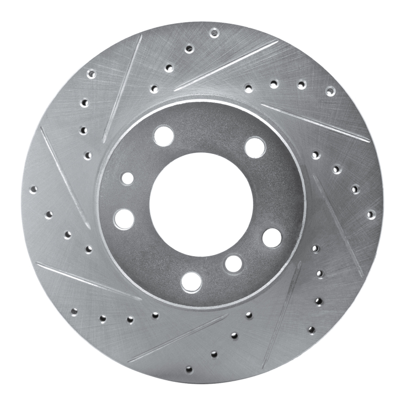 Picture of R1 89-95 BMW 525IT Front Left Drilled & Slotted Silver Brake Rotor