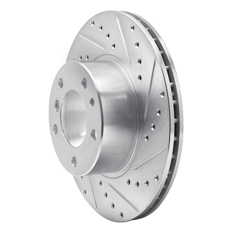 Picture of R1 89-95 BMW 530I Front Right Drilled & Slotted Silver Brake Rotor
