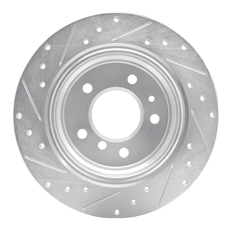 Picture of R1 89-95 BMW 525I (USA/Canada) Rear Right Drilled & Slotted Silver Brake Rotor