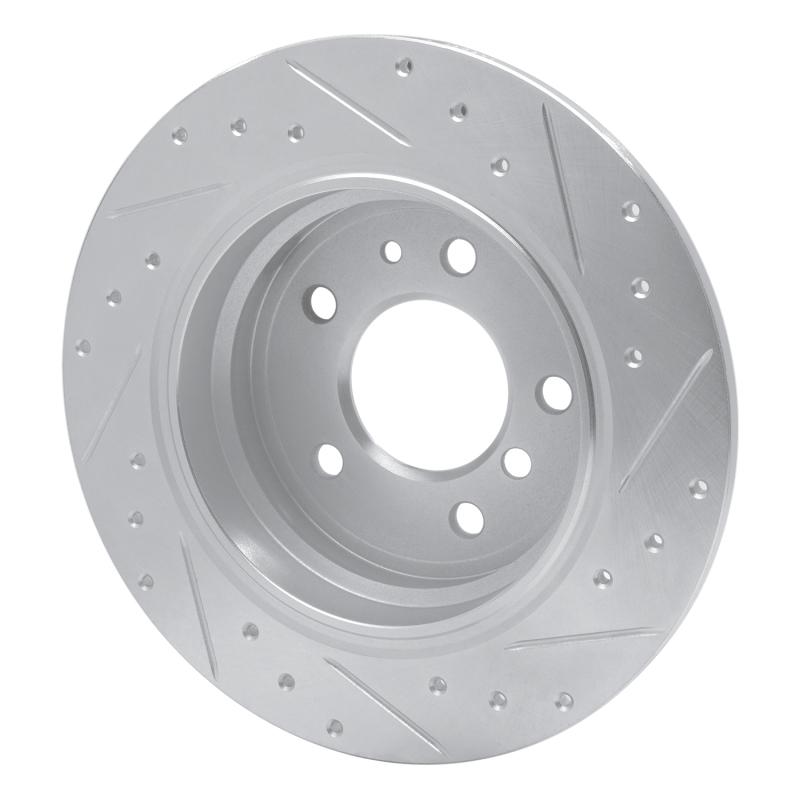 Picture of R1 89-95 BMW 535I Rear Left Drilled & Slotted Silver Brake Rotor