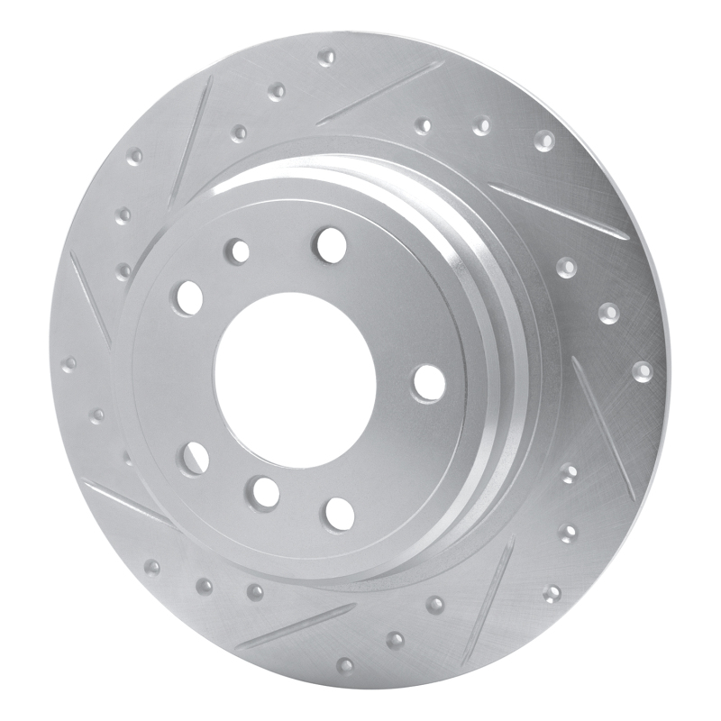Picture of R1 89-95 BMW 535I Rear Left Drilled & Slotted Silver Brake Rotor