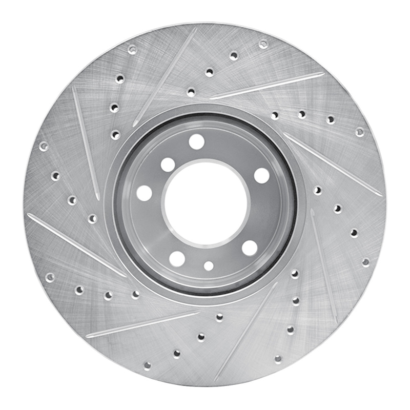 Picture of R1 91-01 BMW 740I Front Right Drilled & Slotted Silver Brake Rotor