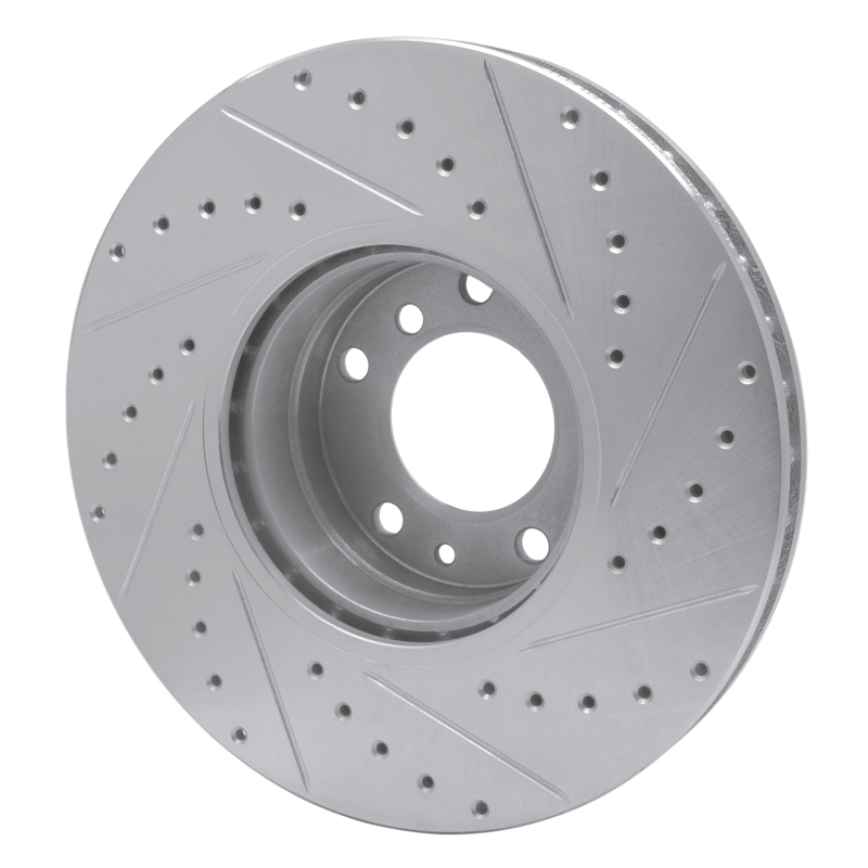 Picture of R1 91-01 BMW 850CI Front Left Drilled & Slotted Silver Brake Rotor