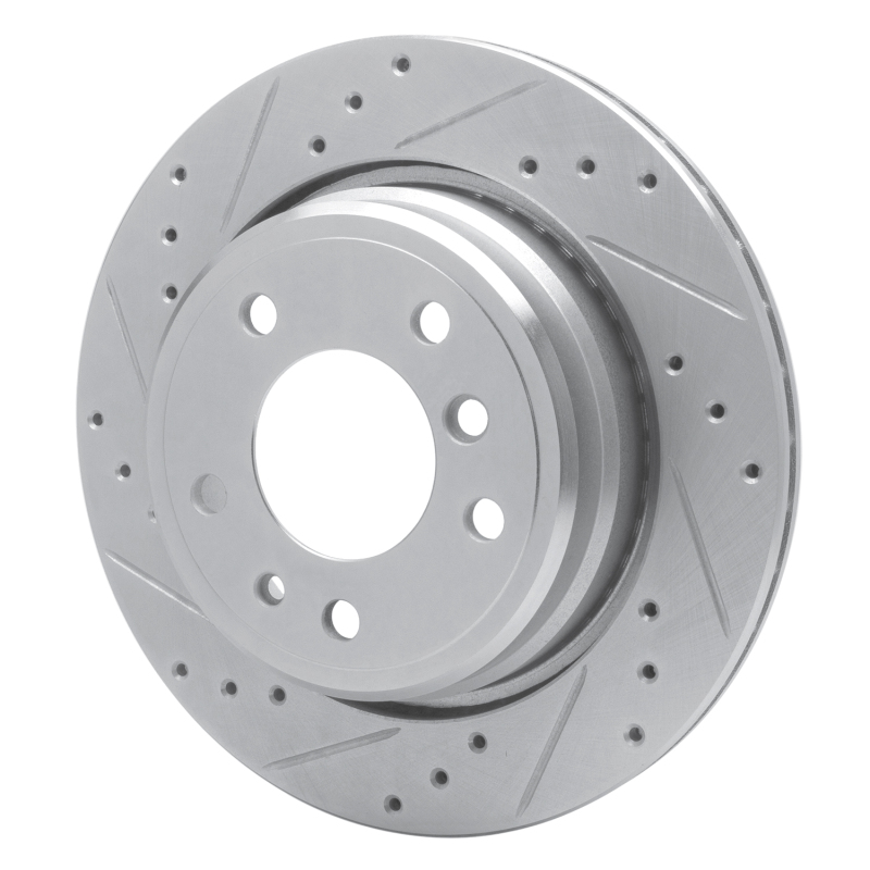 Picture of R1 91-95 BMW 540I Rear Left Drilled & Slotted Silver Brake Rotor