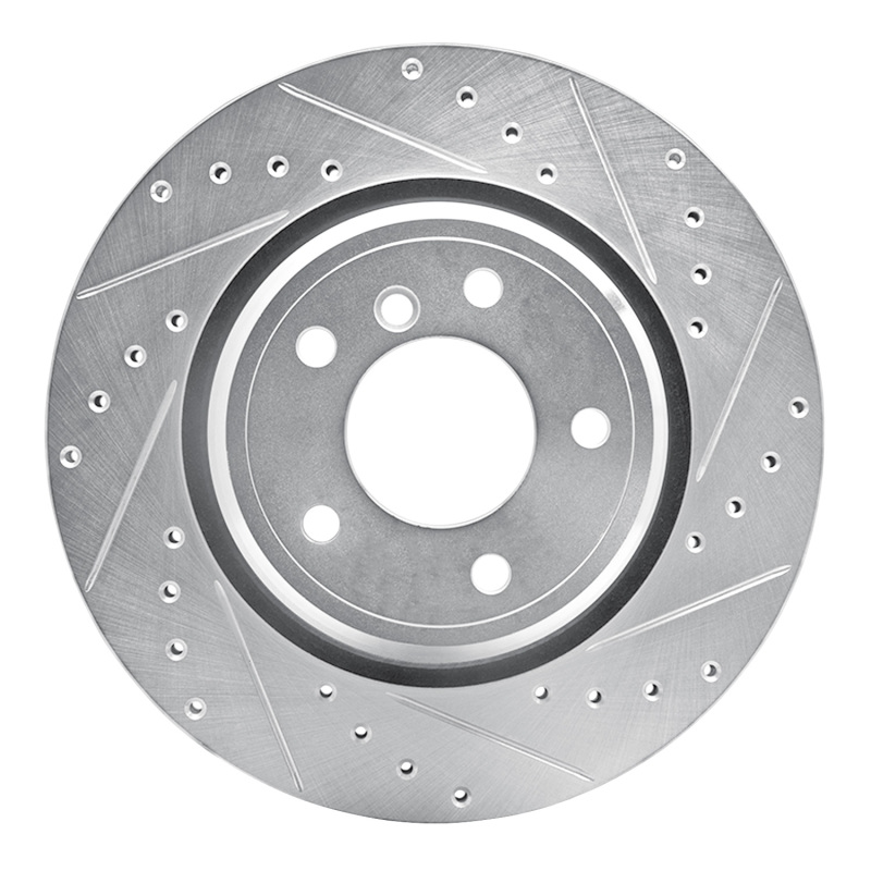Picture of R1 95-03 BMW 750IL Rear Right Drilled & Slotted Silver Brake Rotor