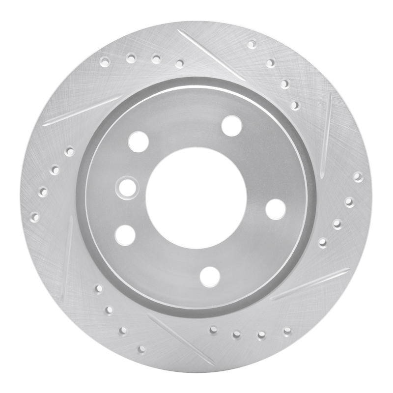 Picture of R1 96-05 BMW 323CI Rear Right Drilled & Slotted Silver Brake Rotor