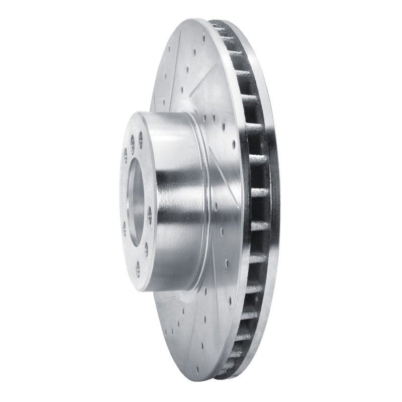 Picture of R1 00-03 BMW 540I Front Left Drilled & Slotted Silver Brake Rotor