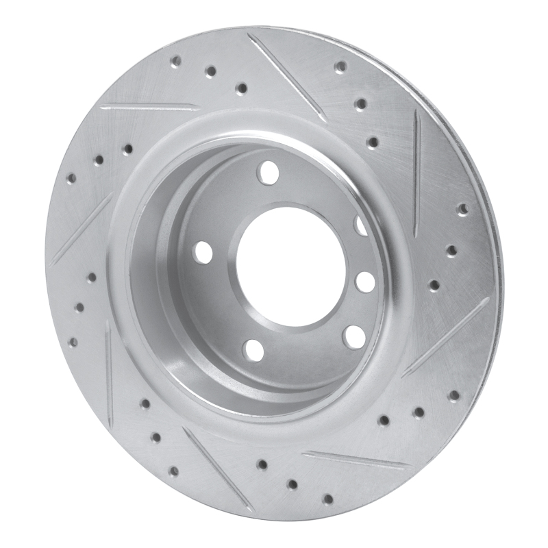 Picture of R1 99-06 BMW 325CI (USA/Canada) Rear Left Drilled & Slotted Silver Brake Rotor