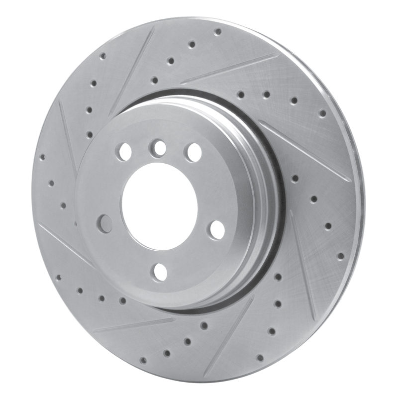 Picture of R1 02-05 BMW 760LI Rear Left Drilled & Slotted Silver Brake Rotor