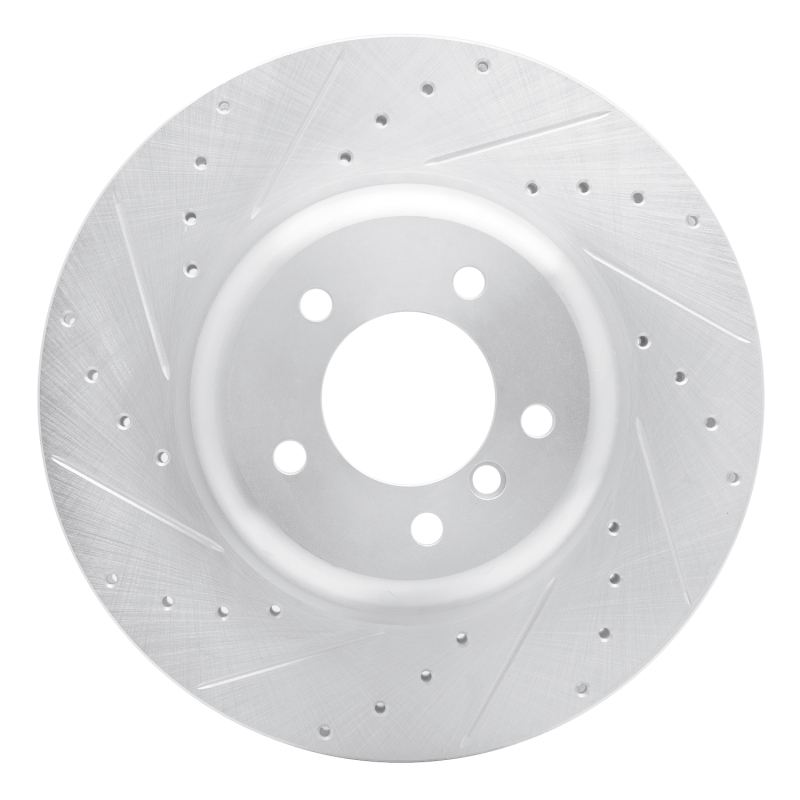 Picture of R1 04-10 BMW 650I Convertible Front Left Drilled & Slotted Silver Brake Rotor