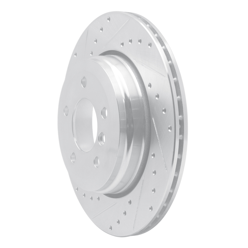 Picture of R1 04-10 BMW 525i (Mexico) Rear Left Drilled & Slotted Silver Brake Rotor