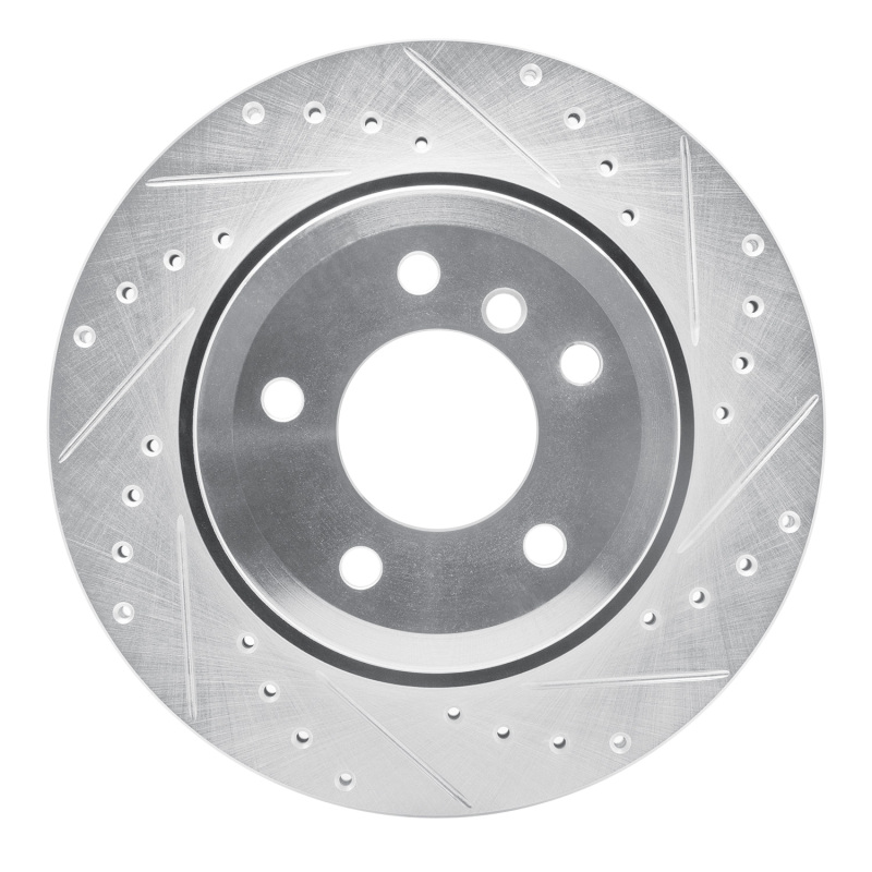 Picture of R1 06-10 BMW 535XI Rear Right Drilled & Slotted Silver Brake Rotor