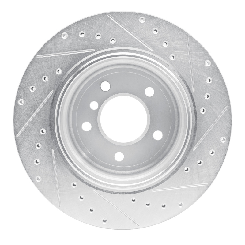 Picture of R1 06-10 BMW 530XI Rear Left Drilled & Slotted Silver Brake Rotor