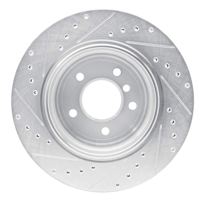 Picture of R1 06-10 BMW 535XI Rear Right Drilled & Slotted Silver Brake Rotor