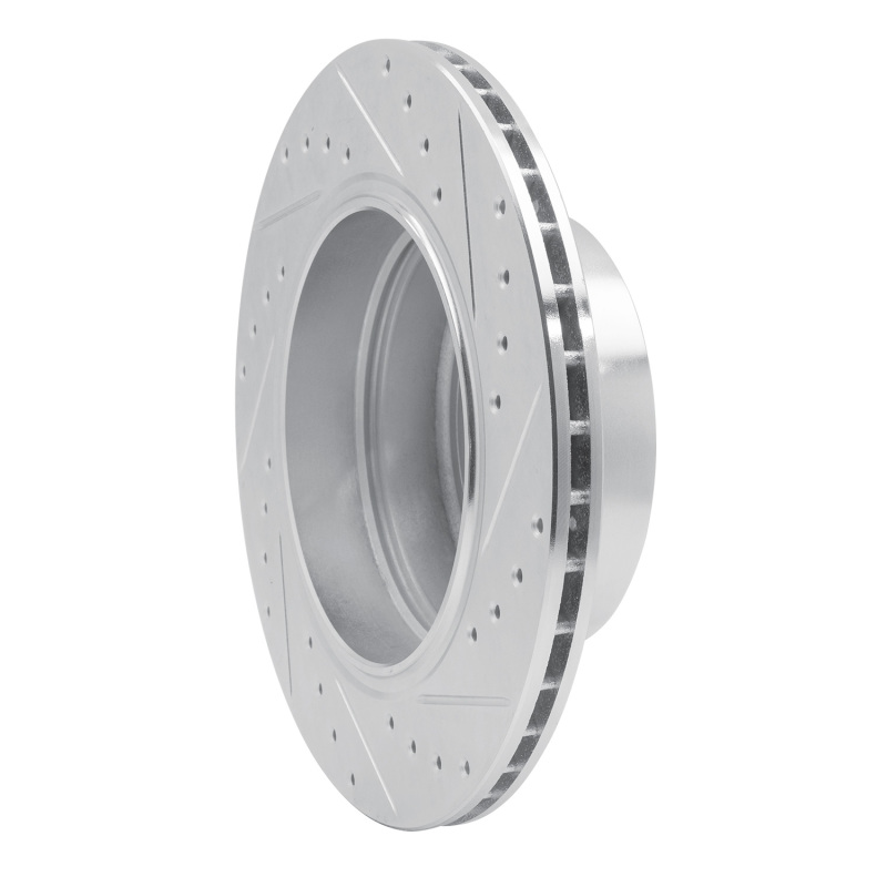Picture of R1 06-10 BMW 530XI Rear Left Drilled & Slotted Silver Brake Rotor
