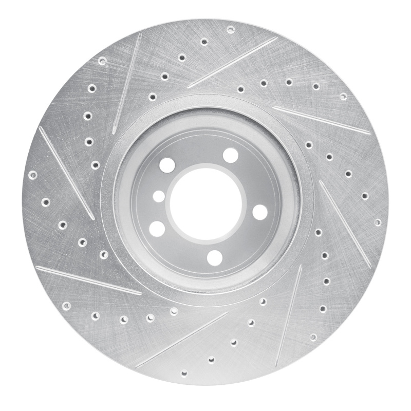 Picture of R1 07-08 BMW ALPINA B7 Front Right Drilled & Slotted Silver Brake Rotor