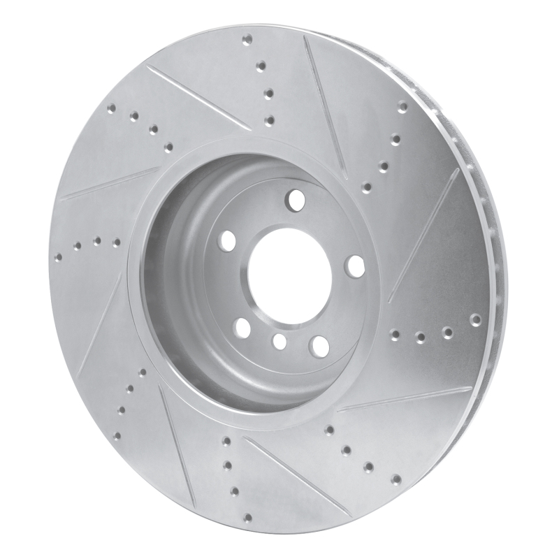 Picture of R1 09-17 BMW 750LI xDrive Left Front Drilled & Slotted Silver Brake Rotor