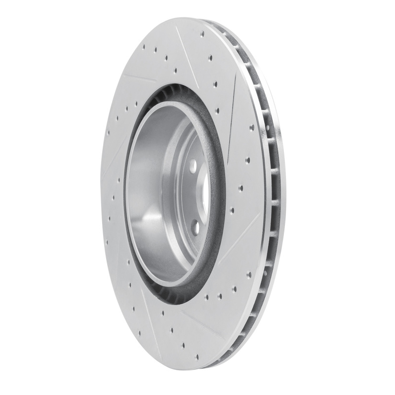 Picture of R1 09-19 BMW 750LI Rear Left Drilled & Slotted Silver Brake Rotor