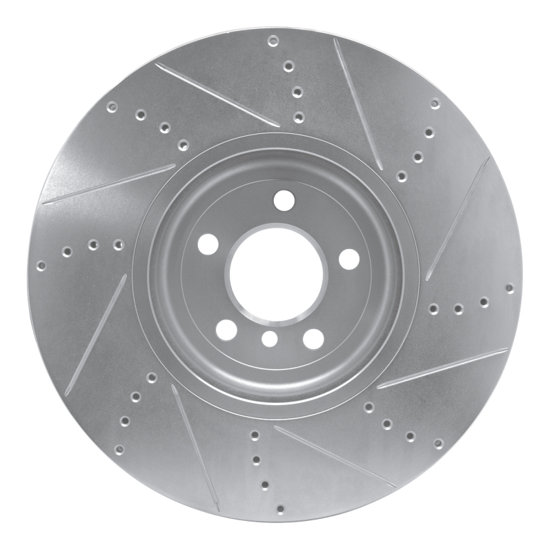 Picture of R1 09-17 BMW 750LI xDrive Left Front Drilled & Slotted Silver Brake Rotor