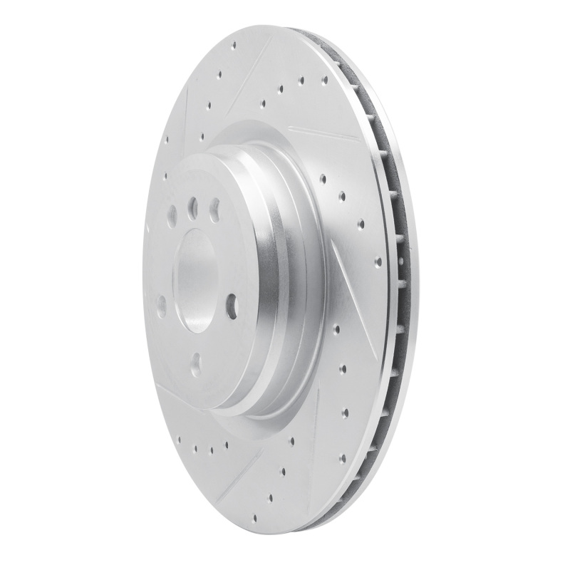 Picture of R1 09-19 BMW 750LI Rear Left Drilled & Slotted Silver Brake Rotor