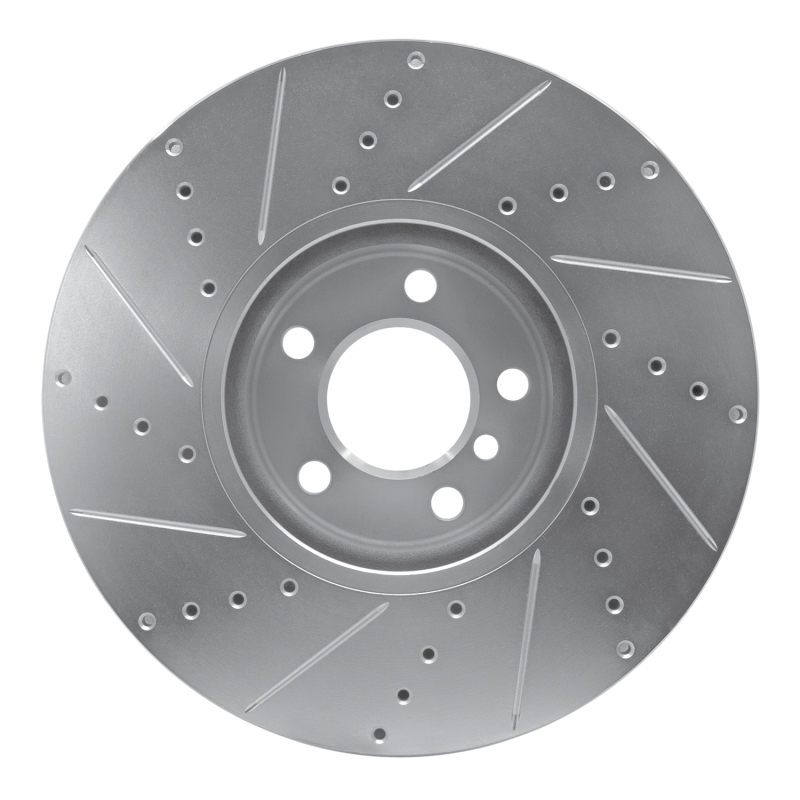 Picture of R1 10-18 BMW 535I GT Left Front Drilled & Slotted Silver Brake Rotor