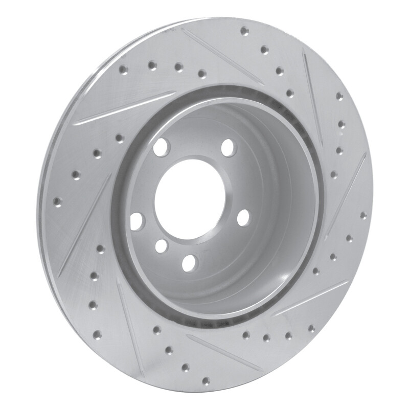 Picture of R1 11-16 BMW 528I xDrive Rear Left Drilled & Slotted Silver Brake Rotor