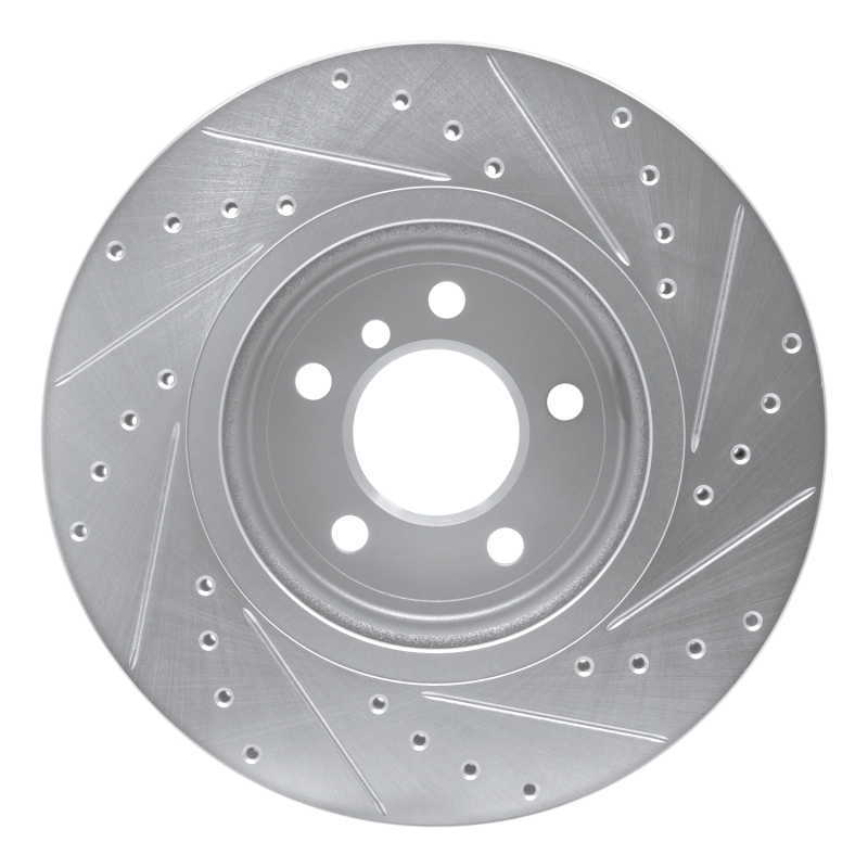 Picture of R1 11-16 BMW 528I xDrive Front Left Drilled & Slotted Silver Brake Rotor