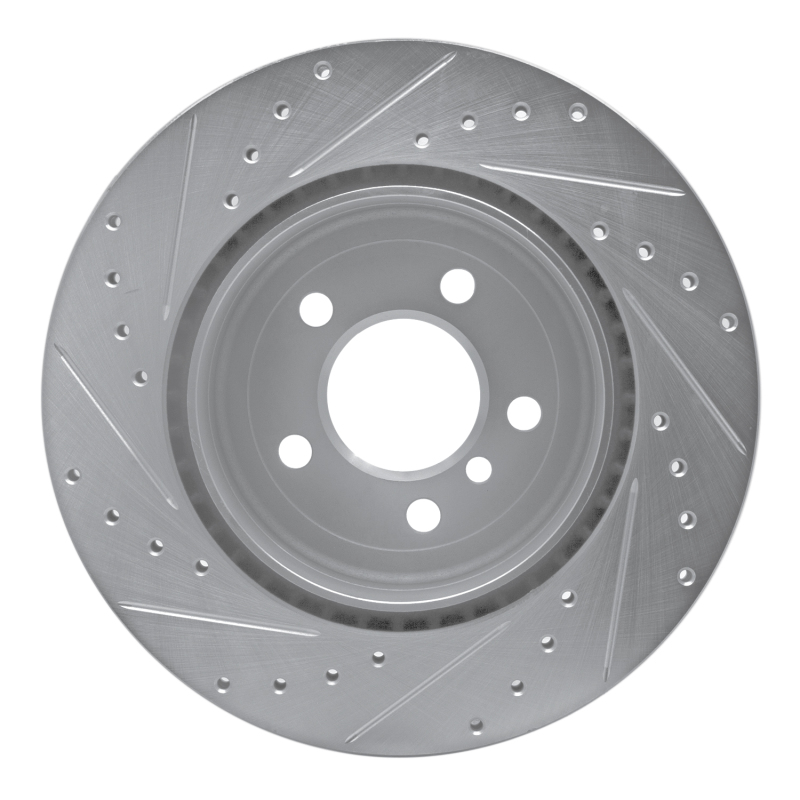 Picture of R1 11-16 BMW 528I Rear Right Drilled & Slotted Silver Brake Rotor