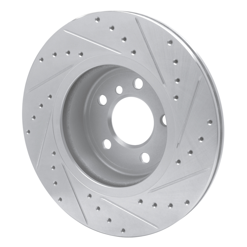 Picture of R1 11-16 BMW 528I xDrive Front Left Drilled & Slotted Silver Brake Rotor