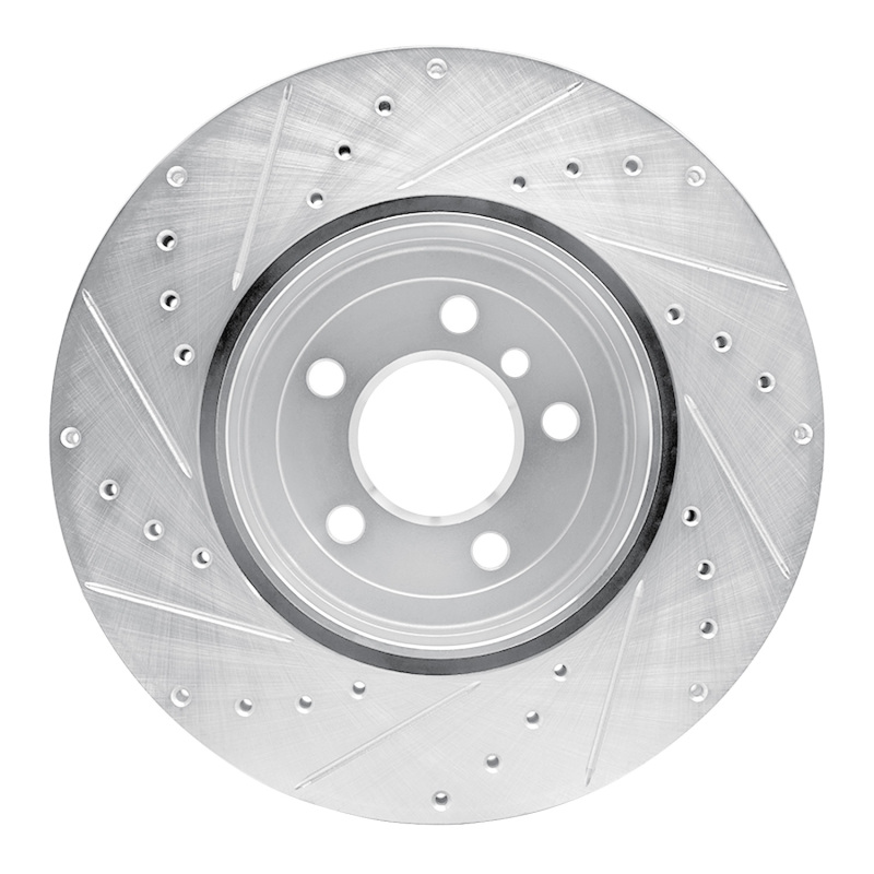 Picture of R1 10-19 BMW 550I Rear Right Drilled & Slotted Silver Brake Rotor