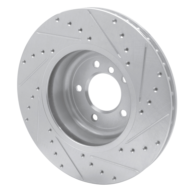 Picture of R1 11-16 BMW Z4 Front Left Drilled & Slotted Silver Brake Rotor