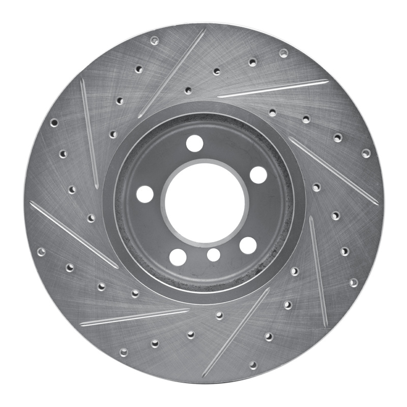 Picture of R1 12-21 BMW 340I xDrive Front Right Drilled & Slotted Silver Brake Rotor