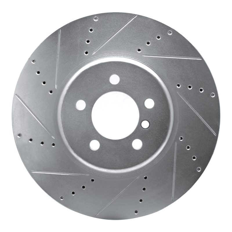 Picture of R1 13-20 BMW 340I Front Left Drilled & Slotted Silver Brake Rotor