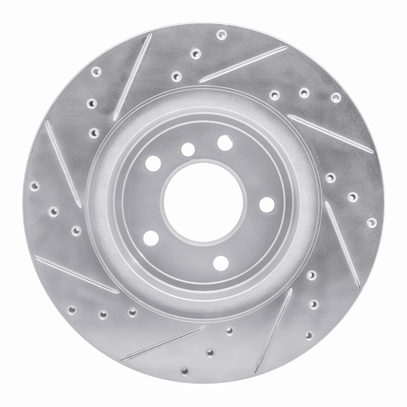 Picture of R1 11-16 BMW Z4 Rear Right Drilled & Slotted Silver Brake Rotor